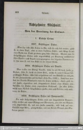 Achtzehnter Abschnitt. Von der Bereitung der Crêmes