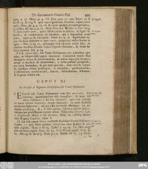 Caput XI. De Ecclesia & Regimine Ecclesiastico sub Veteri Testamento.