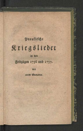 [Gleims Gedichte. Erster Theil.]
