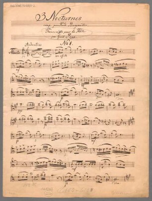 3 Nocturnes, arrangiert, Flöte, Klavier - BSB Mus.Schott.Ha 6097-2