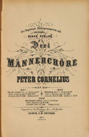 Drei Männerchöre : op. 12