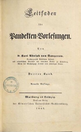 Leitfaden für Pandekten-Vorlesungen, 3
