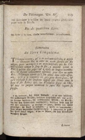 Sommaire du livre Cinquième. - Livre Sixième.