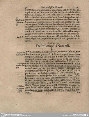 Caput V. De Philosophia Naturali.