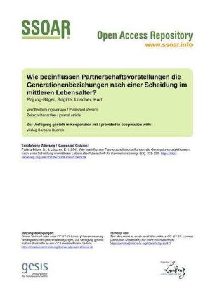 Wie beeinflussen Partnerschaftsvorstellungen die Generationenbeziehungen nach einer Scheidung im mittleren Lebensalter?