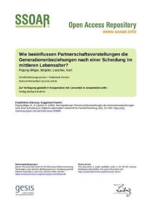 Wie beeinflussen Partnerschaftsvorstellungen die Generationenbeziehungen nach einer Scheidung im mittleren Lebensalter?