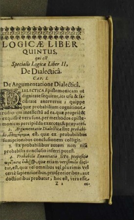 Logicae Liber Quintus, qui est Specialis Logicae Liber II