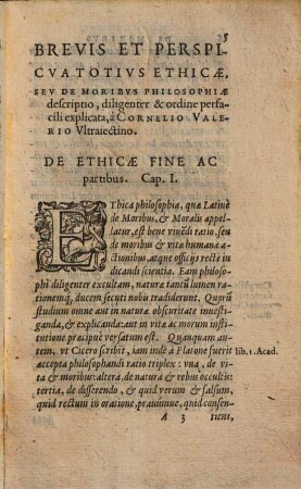 Ethicae, Sev De Moribvs Philosophiae Brevis Et Perspicva Descriptio ...