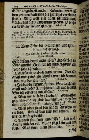 E. Vom Tode der Glaubigen und ihrer seeligen Auferstehung