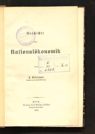 Geschichte der Nationalökonomik