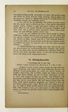 VI. Wirtschaftspolitik