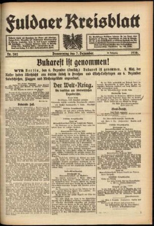 Ausgabe vom Donnerstag, den 07. Dezember 1916.