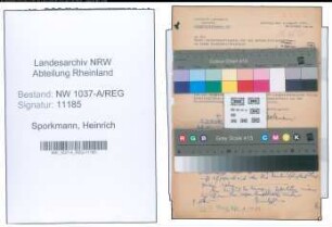 Entnazifizierung Heinrich Sporkmann , geb. 08.04.1890 (Kriminalsekretaer)