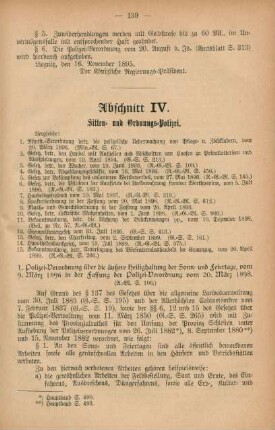 Abschnitt IV. Sitten- und Ordnungs-Polizei