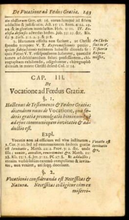 Cap. III. De Vocatione ad Foedus Gratiae.