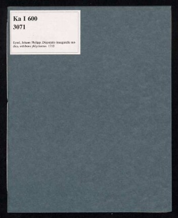 Disputatio Inauguralis Medica, Exhibens Phlyctænas