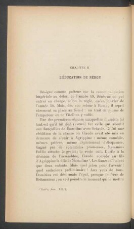 Chapitre II - L'éducation de Néron