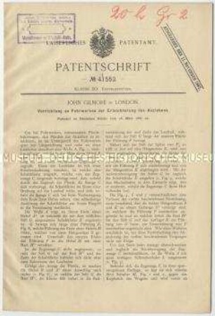 Patentschrift einer Vorrichtung an Fuhrwerken zur Erleichterung des Anziehens, Patent-Nr. 41552