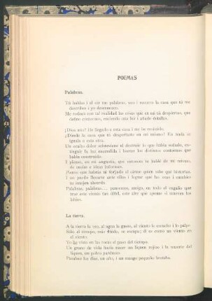 Poemas : Palabras [y] La tierra