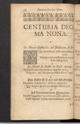 Centuria Decima Nona.