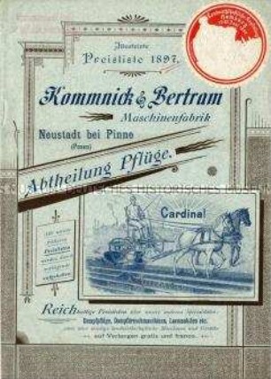 Illustrirte Preisliste 1897. / Abtheilung Pflüge.
