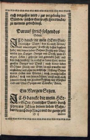 Darauf sprich folgendes Gebete.