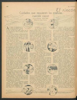 El rincón de los niños : Cuidados que requieren las criaturas cuando viajan