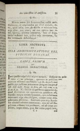 Caput primum. De ordine senatorio.