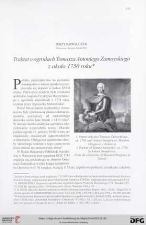 Traktat o ogrodach Tomasza Antoniego Zamoyskiego z około 1750 roku