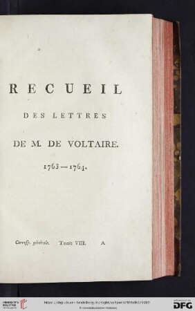 Recueil des lettres de M. de Voltaire 1763 - 1764