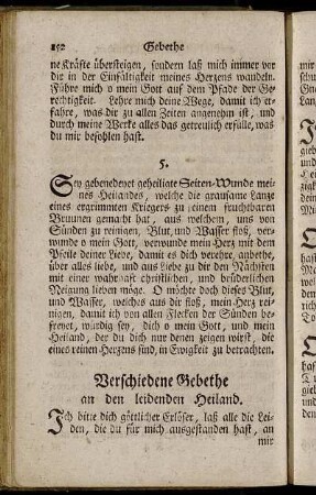 Verschiedene Gebethe an den leidenden Heiland