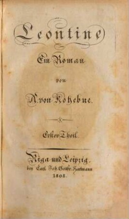 Leontine : ein Roman, 1