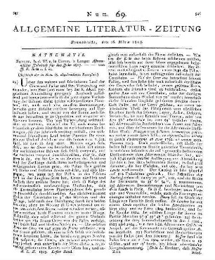 Astronomisches Jahrbuch nebst einer Sammlung der neuesten in die astronomischen Wissenschaften einschlagenden Abhandlungen, Beobachtungen und Nachrichten etc. (Beschluß der in Num. 68. abgebrochenen Recension)