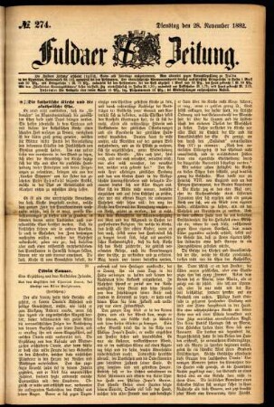 Ausgabe vom Dienstag, den 28. November 1882.