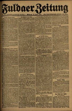 Ausgabe vom Mittwoch, den 23. April 1919.