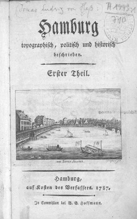Theil 1: Hamburg topographisch, politisch und historisch beschrieben ; Erster Theil