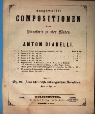 Zwei sehr leichte und angenehme Sonatinen : op. 24