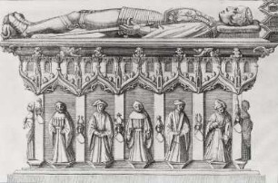 Georg, Markgraf von Meißen, Seitenansicht der Grabtumba mit Liegefigur auf der Deckplatte, Tafel 46