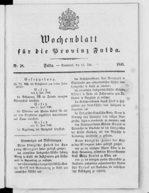 Nr. 28, Ausgabe vom 11. Juli 1846