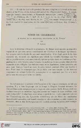 34: Notes de grammaire, [1] : à propos de la grammaire égyptienne de M. Erman