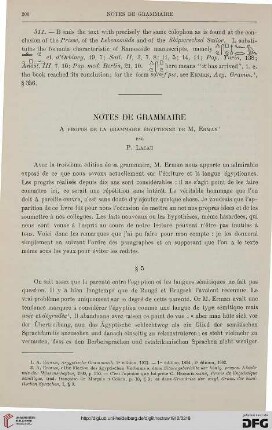 34: Notes de grammaire, [1] : à propos de la grammaire égyptienne de M. Erman