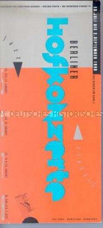 Veranstaltungsprogramm der Berliner Hofkonzerte 1990