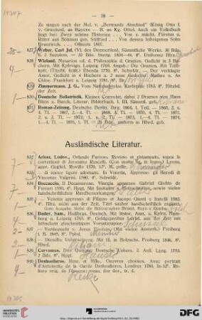 Ausländische Literatur (Nr. 832-847)