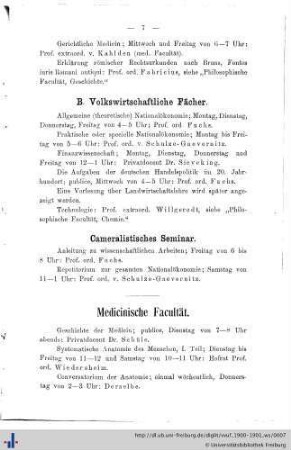 Medicinische Facultät.