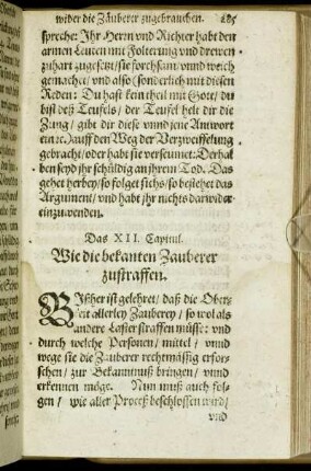 Das XII. Capitul. Wie die bekanten Zauberer zustraffen.