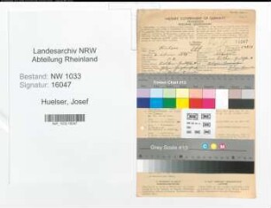 Entnazifizierung Josef Huelser , geb. 06.02.1897 (Polizeibeamter)