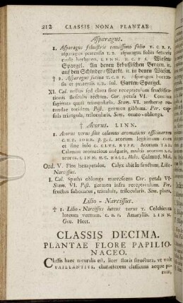 Classis Decima. Plantae Flore Papilionaceo.