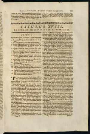 155-161, Titulus XVIII. De Synodis Dioecesanis Seu Episcopalibus.