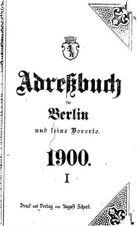 Adreßbuch für Berlin und seine Vororte 1900