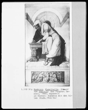 Der Prophet Daniel. Im Sockelbild Susanna mit den beiden Alten